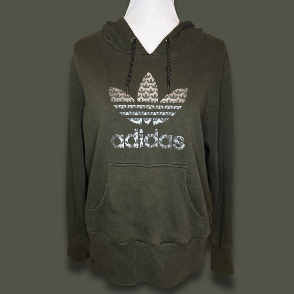 Adidas Classic Logo Women’s Hoodie (army green, size XL)